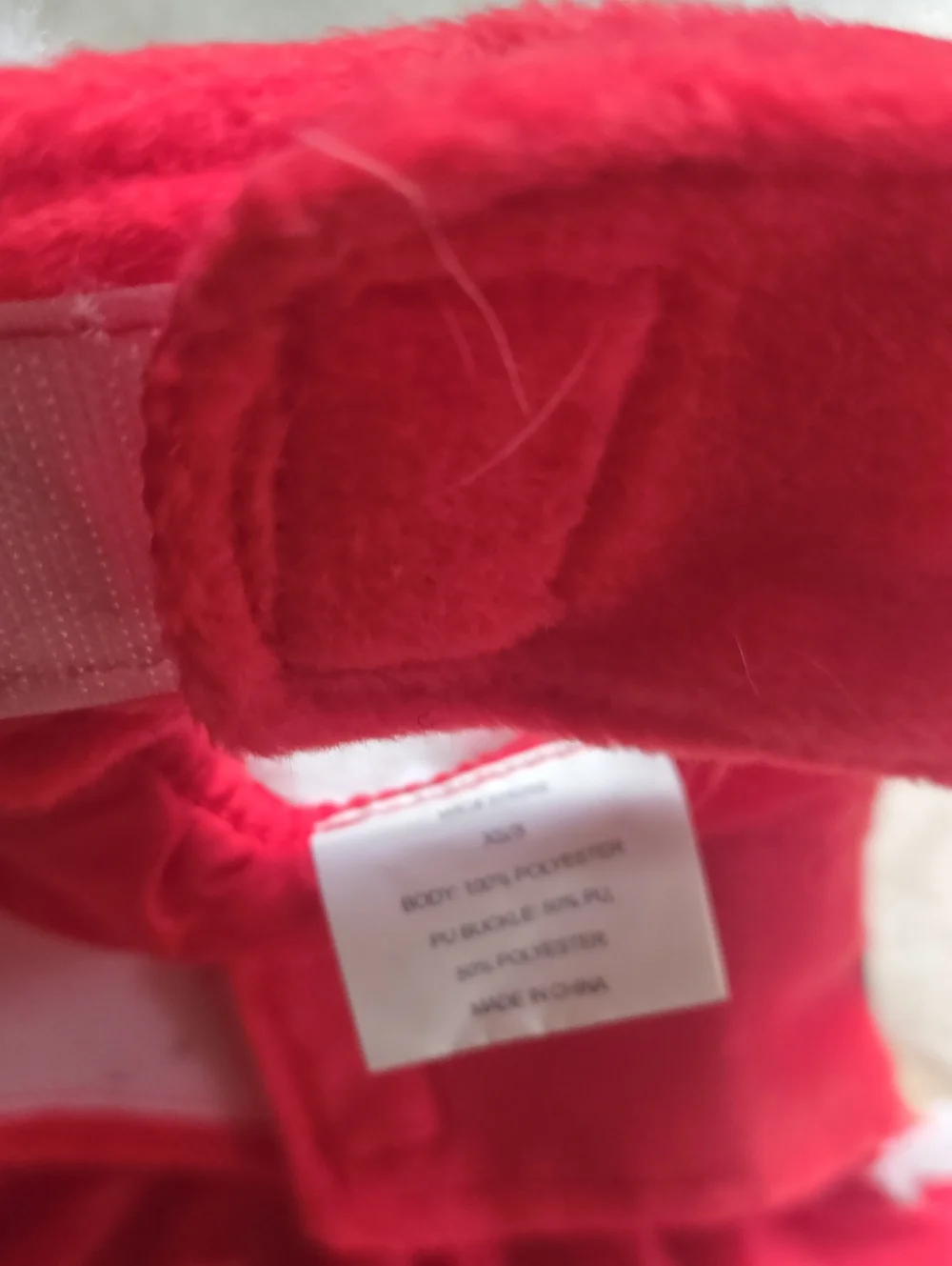 Red Santa-Inspired Plush Pet Dress with Faux Fur Trim XS